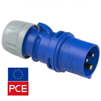 Вилка силова (для генераторів) PCE IP44 2P+PE 32A 230V