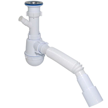 Сифон Waterstal А-40059 для мойки 1 1/2″ с отводом под стиральную машину