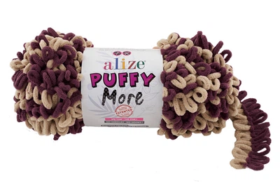 Пряжа для вязания Alize PUFFY MORE 6296 ализе пуффи море плюшевая
