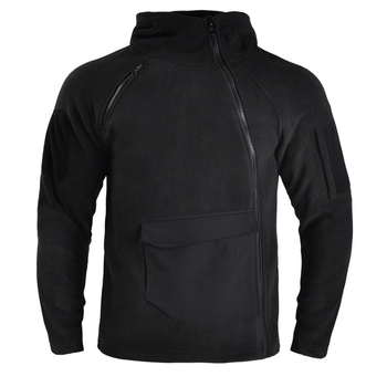 Тактическая флисовая кофта Han-Wild HW021 Black 2XL мужская теплая с капюшоном и большим передним карманом LOZ