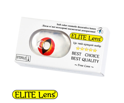 Контактные цветные линзы косметические ELITE Lens "Кэт Рэд" 2шт.