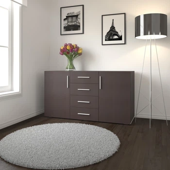 Комод на 4 ящика и 2 дверки SТ-0004 150х83.8х52см Венге