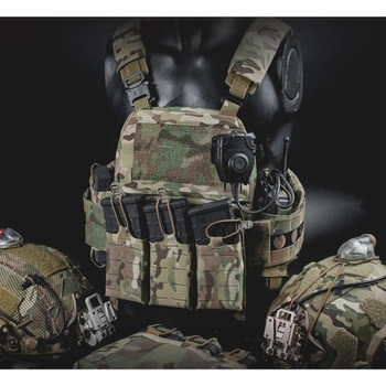 Плитоноска-тактический военный жилет с подсумками Fast и расширенными задними панелями WoSport Cordura 500D Multicam FCPCV5ZSBXF