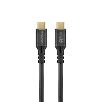 Кабель Promate PowerBolt240-1M USB Type-C to USB Type-C 240W PD 1 м Black (powerbolt240-1m.black)