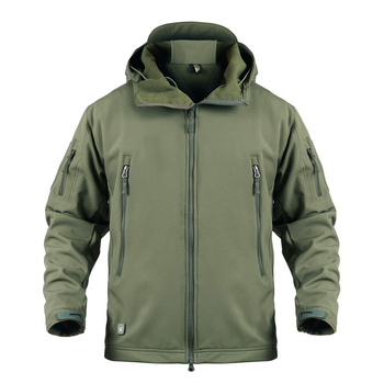 Тактична куртка Pave Hawk PLY-6 Green (5XL) осінньо-зимова з капюшоном на затяжках taktical