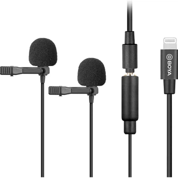Двойной петличный микрофон для iPhone Boya BY-M2D [75299]