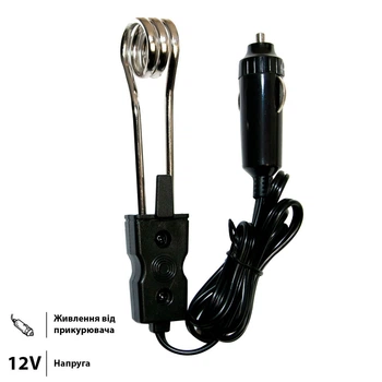 Автомобильный кипятильник 12 вольт Immersion heater deluxe Черный, кипятильник в машину от прикуривателя (1008288-Other)