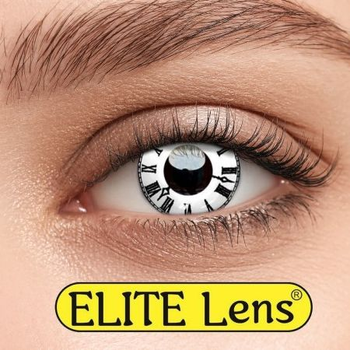 Контактні лінзи Elite Lens Кольорові "Клок білий" - -12,5 -12.5 2 шт. 8.6