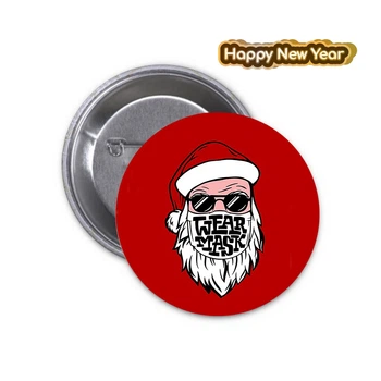 Значок Happy New Year С новым Годом Новогодний #02
