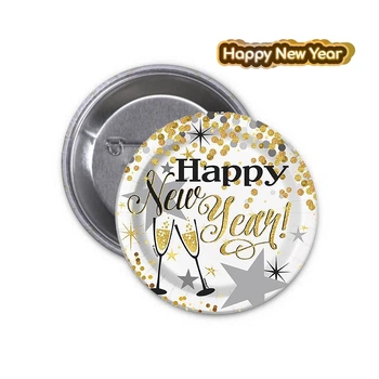 Значок Happy New Year С новым Годом Новогодний #09