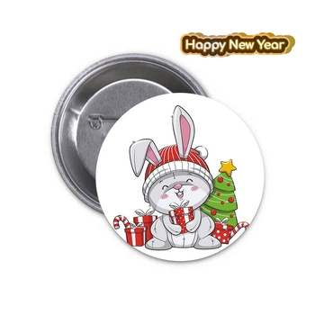 Значок Happy New Year С новым Годом Новогодний #10