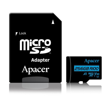 Карта памяти Apacer microSDXC 256GB UHS-I U3 V30 + SD-адаптер (AP256GMCSX10U7-R)