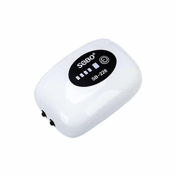 Компрессор на аккумуляторе SOBO SB-228 для аквариума до 360 л (4800 мАч, до 70 часов автономной работы)