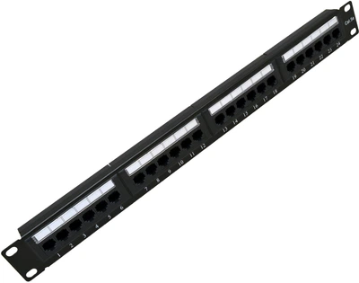 Патч-панель Kingda 19" 1U 24xRJ-45 UTP кат. 5e с задним организатором (KDPA6043)