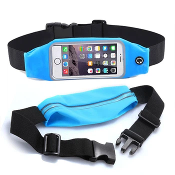 Сумка на пояс для смартфонов с сенсорным экраном RunBelt голубая