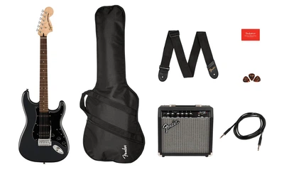 Гітарний набір SQUIER by FENDER AFFINITY SERIES STRAT PACK HSS CHARCOAL FROST METALLIC (231526)