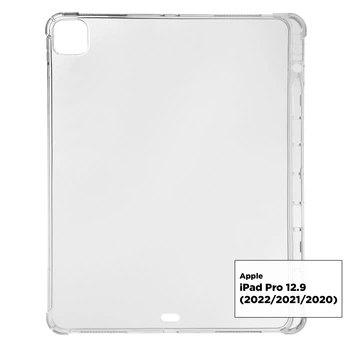 Силіконовий чохол-накладка для Apple iPad Pro 12.9 (2020)/Pro 12.9 (2021)/Pro 12.9 (2022) A2764/A2437/A2766, Air Force, Прозорий, протиударний чохол-бампер зі слотом під стилус, посилений захист кутів, виступає над камерою і дисплеєм