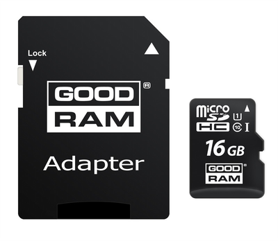 microSDHC 16GB Goodram UHS-I Class 10 + SD-adapter (M1AA-0160R12)