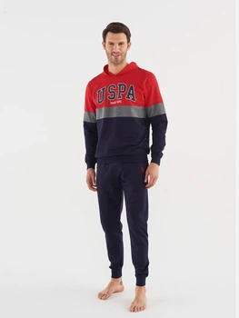 Пижама (худи + штаны) мужская больших размеров хлопковая U.S. Polo Assn 18602 XL Red (8680557382624)