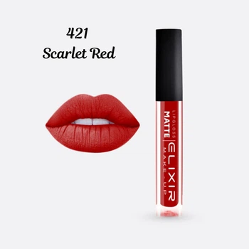 Жидкая матовая помада Elixir Liquid Lip Matte тон 421 Scarlet Red (5206929335123)