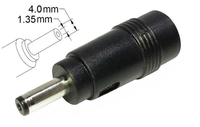 Перехідник блоку живлення 4.0x1.35mm A class 1 день гар.