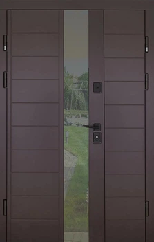 Вхідні полуторні двері Abwehr Cottage Ufo 1200х2050 мм ліва Ral 8019