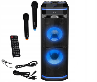 Акустическая колонка BLAUPUNKT PS11DB Черный 1200 Вт с Bluetooth/FM-радио/USB/SD-плеер + функция караоке и 2 беспроводных микрофона