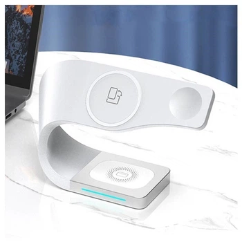 Док-станція Proda 4в1 Magnetic Wireless Charger для iPhone 14/13/12/Apple Watch/AirPods white