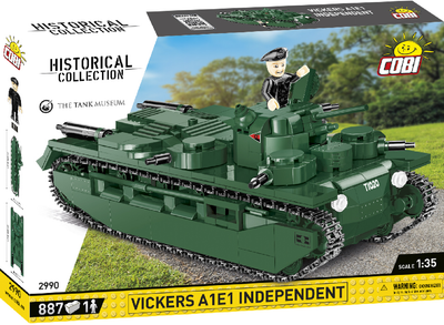 Klocki konstrukcyjne Cobi I Wojna Światowa Czołg Vickers A1E1 Independent 886 szt. (5902251029906)