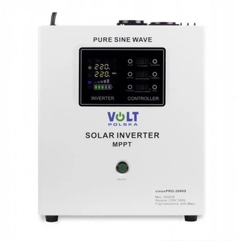 Гибридный солнечный инвертор Volt Polska SINUS PRO 2000 S 24/230V (1400W / 2000W) MPPT 40A, PV 100V, заряд от сети 20A (ИБП) (SINUS PRO 2000 S)