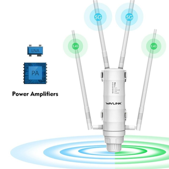 Маршрутизатор/ретранслятор WAVLINK AC1200 Dual Band Outdoor Wi-Fi Range Extender Белый (sv0749-1200)
