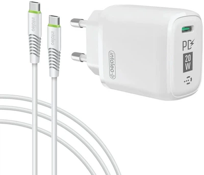 Сетевое зарядное устройство Intaleo TCGQPD120T Fasst Charge PD 20W USB-C Type-C-Type-C Cable White