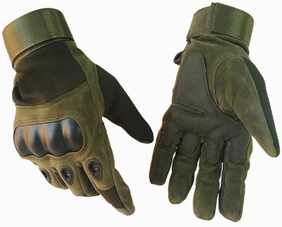 Тактические перчатки полнопалые Oakley L темно-зеленые