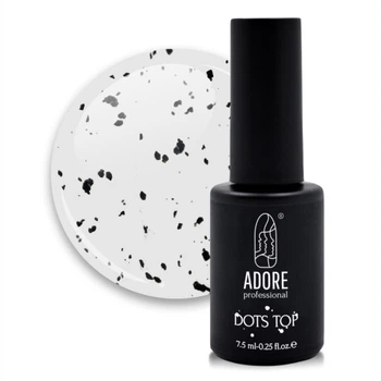 Закрепитель для гель-лака ADORE Dot's Top №02 Глянцевый с черной крошкой 7.5 мл