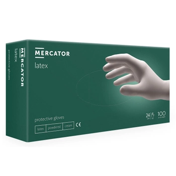 Перчатки латексные припудренные MERCATOR M 100шт