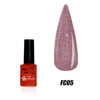 Гель-лак для ногтей Molekula Flash Cat's Eye №FC05 Бордово-коричневый светоотражающий 6 мл