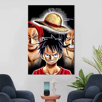 Подарочный постер картина в офис Манки Д. Луффи и компания из аниме One piece 51x34 см (2an_11)