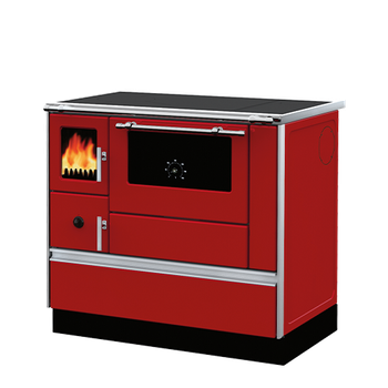Кухонная печь ALFA-PLAM ALFA 90H DOMINANT (красный) с варочной поверхностью и духовкой отопительно-варочная