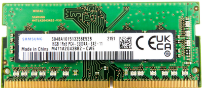 Пам'ять Samsung 16 GB SO-DIMM DDR4 3200 MHz (M471A2G43BB2-CWE)