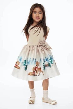 Платье с расклешенной юбкой H&M (0922706023) 98-104 см. бежевое