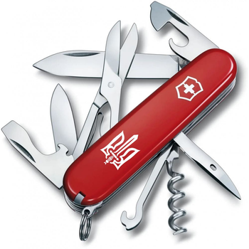 Складаний ніж Victorinox CLIMBER UKRAINE Тризуб ОУН біл. 1.3703_T0300u