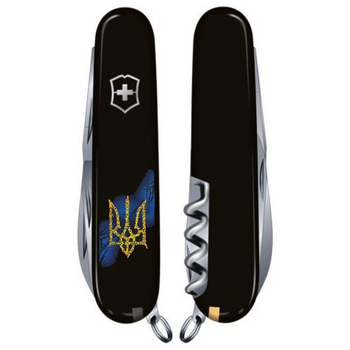 Складаний ніж Victorinox CLIMBER UKRAINE Тризуб Арт на фоні 1.3703.3_T1210u