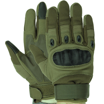 Сенсорные перчатки тактические военные-армейские OAKLEY полнопалые с защитой костяшек, боевые, с закрытыми пальцами L Оливковый BC-8798