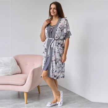 Сорочка женская c халатом 3XL Nicoletta рисунок 12220