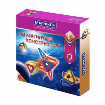 Конструктор Магникон магнитный 3D 14 деталей (МК-14)