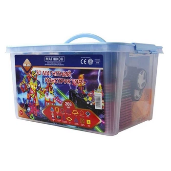 Конструктор Магникон магнитный 3D MegaBox 268 деталей (МК-268)