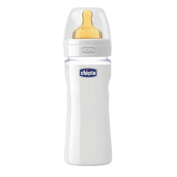 Скляна пляшечка Chicco Well-Being c латексною соскою 0+ 240 мл (20720.00)
