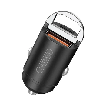 Автомобильное зарядное устройство в прикуриватель Earldom ES-CC3 (Type-C + USB, 2 разъема, 2.4A) - Черный