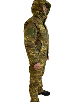 Тактическая зимняя теплая военная форма, комплект бушлат + штаны, мультикам, размер 60-62