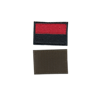 Шеврон патч на липучці на кепку, прапор УПА, червоно-чорний, 5*8 см